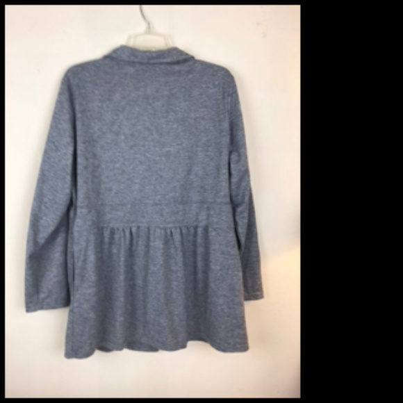 Soft Tiered T Knit Type Cardigan Jacket with Gathers Size L - Picture 2 of 5